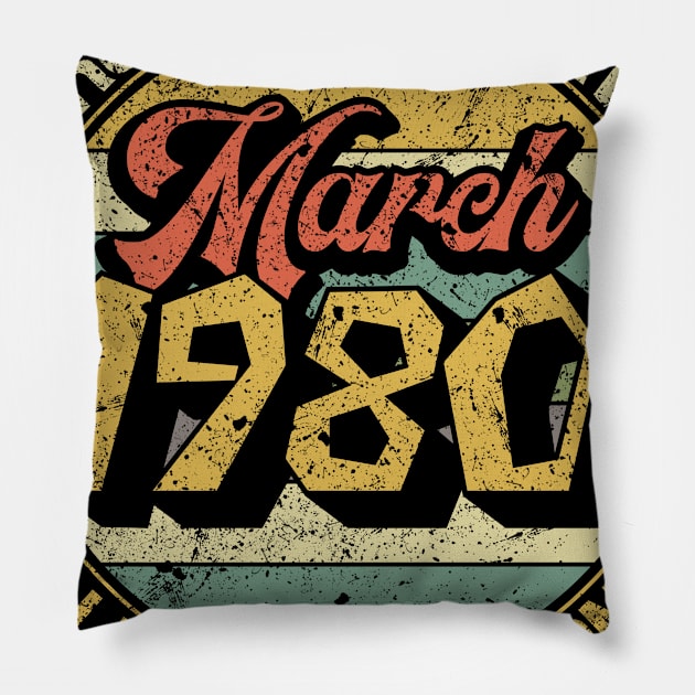 born March 1980 Vintage Gift Pillow by thuden1738