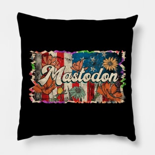 Retro Mastodon Pattern 80s 90s Birthday Style 70s 80s Pillow