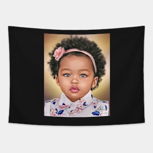 Digital Green Eyed Baby Tapestry