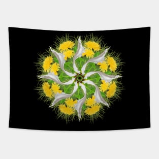 Yellow Summer Mandala Tapestry