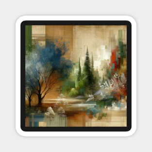 Abstract Arboreal Reverie Magnet