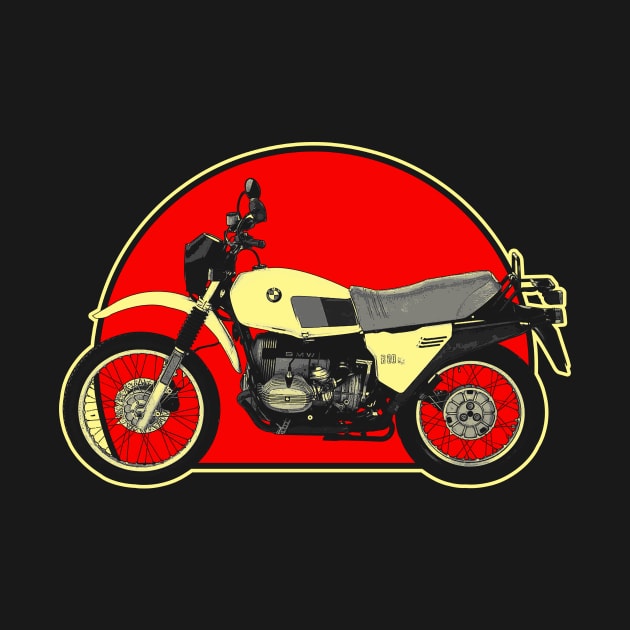 1980 BMW R 80 G-S Retro Red Circle Motorcycle by Skye Bahringer