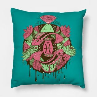 Pink and Mint Mystic Pisces Motion Pillow