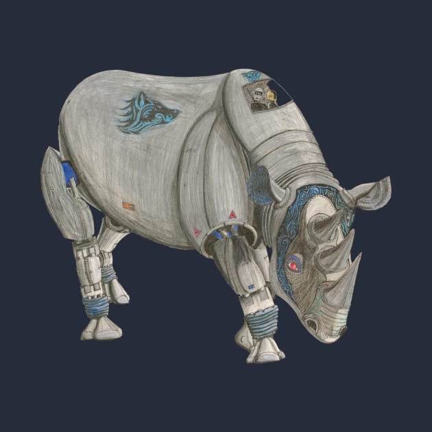 Crash of Rhinos Mechanical Rhino Electric Wolf by AJ Leibengeist