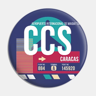 Caracus, Venezuela (CCS) Airport Code Baggage Tag E Pin