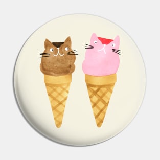 Ice Cream Cat Cones Pin