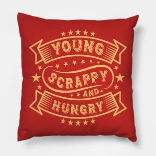 Young Scrappy and Hungry USA 4th of July Pillow