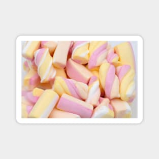 A close up view of Pastel Marshmallows! Magnet