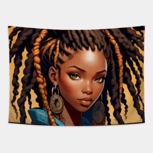 Beautiful Black Girl with Cool Dreads Tapestry