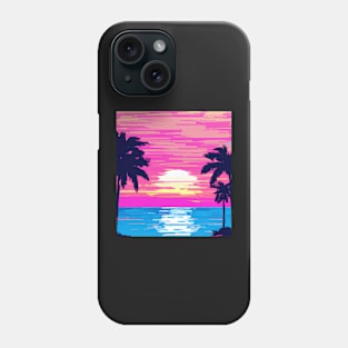 Pink sunset on the beach 2 Phone Case