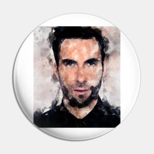 Adam Levine pop Portrait watercolour painting Pin