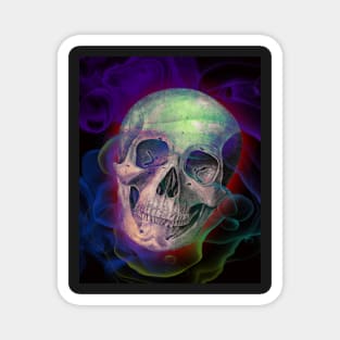 Skull in Neon Smoke Magnet