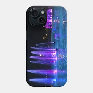 Blue Water Night Fountain Photo Phone Case