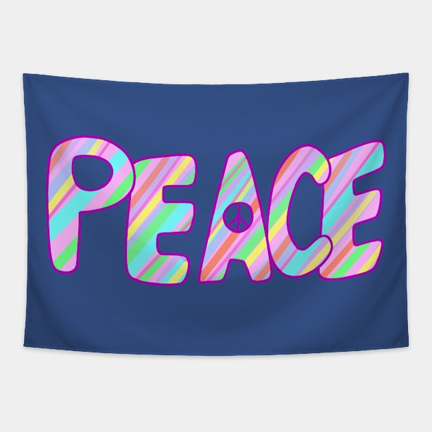 Pastel Rainbow Peace Tapestry by saradaboru