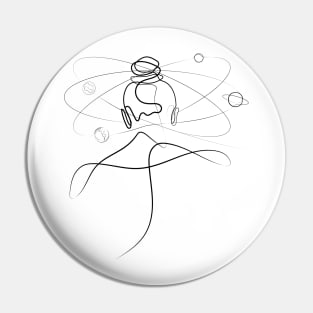 She's The Center Of The Universe | One Line Artist | Minimal Art | One Line Art | Minimalist Pin