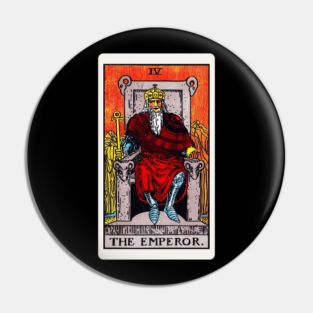 Card #4 - The Emperor - Rider Waite Smith Tarot Pin by RetroFitted