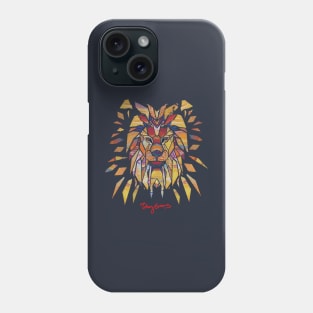 Geometric Lion Art collage Phone Case