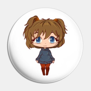 Cute Fall *Chibi* Girl - Cozy Sweater and Boots Pin