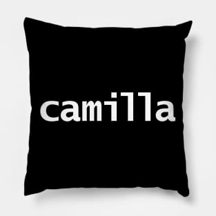 Camilla Minimal Typography White Text Pillow