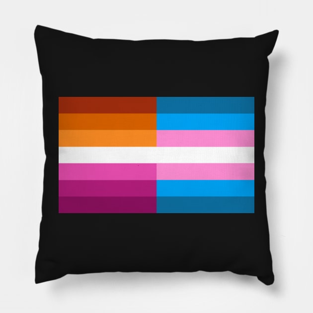 Custom Transgender Lesbian Transbian Flag Pillow by Toribit