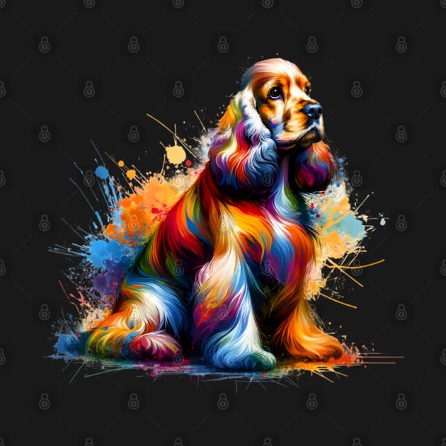 Vibrant Splash Art of an English Cocker Spaniel by ArtRUs