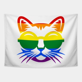 Cool cat gay pride Tapestry