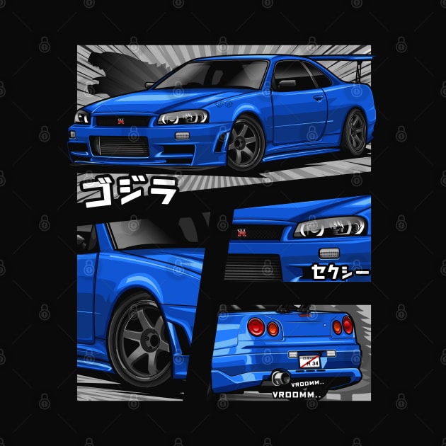 GTR R-34 Manga Series (Blue) by Jiooji Project