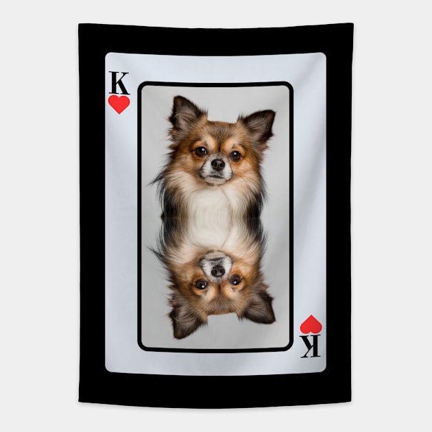 Chihuahua King Of Hearts Tapestry by HighwayForSouls