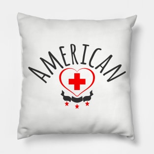 AMERICAN HEART BLACK 1 Pillow