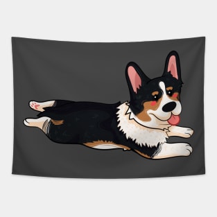 TriColour Corgi Sploot Tapestry