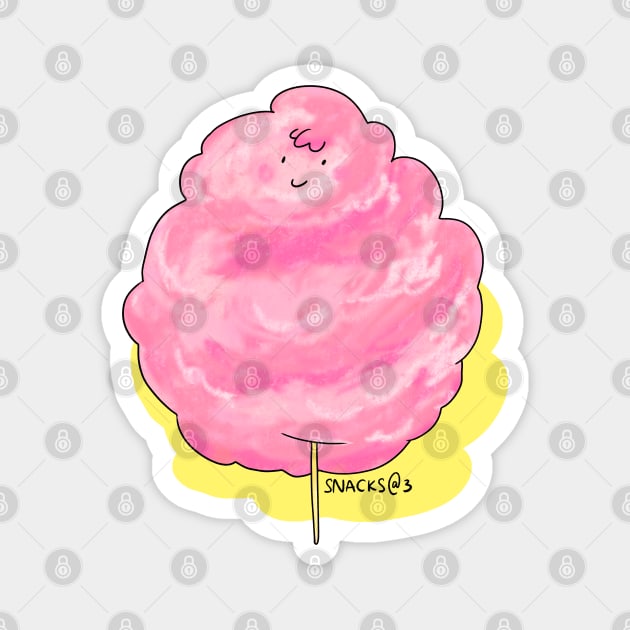 Fluffy pink cotton candy Magnet by Snacks At 3