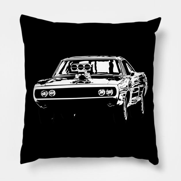 Toretto's Charger Pillow by GrizzlyVisionStudio