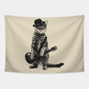 Kitty wielding ukulele Tapestry