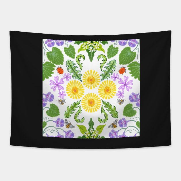 Dandelion flowers pattern Tapestry by Papergrape