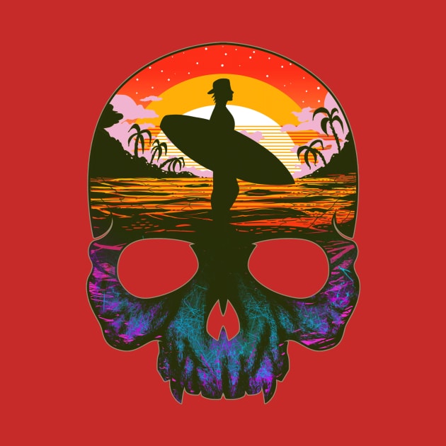 surfer shadow in skull silhouette by hayr pictures