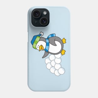 Little Penguin with Snow Balls Waving Phone Case