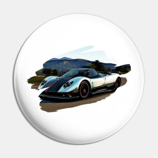 Pagani Zonda Cinque Racing Art Print Pin