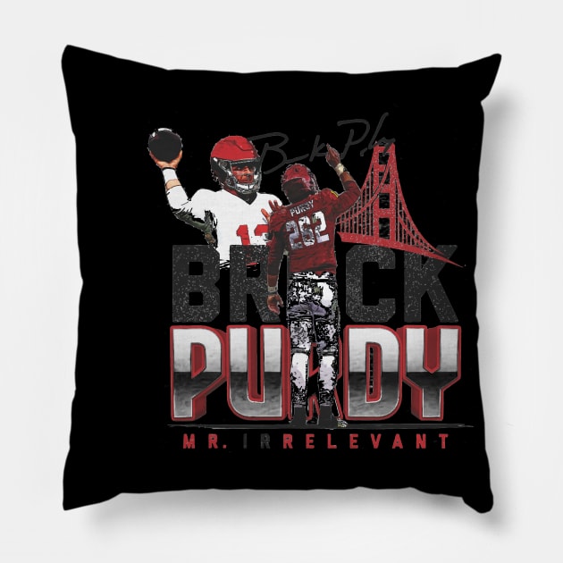 Brock Purdy San Francisco Mr. Relevant Pillow by ClarityMacaws