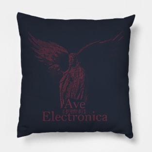 ASCii Sancta Maria - Ave Electronica (Red) Pillow