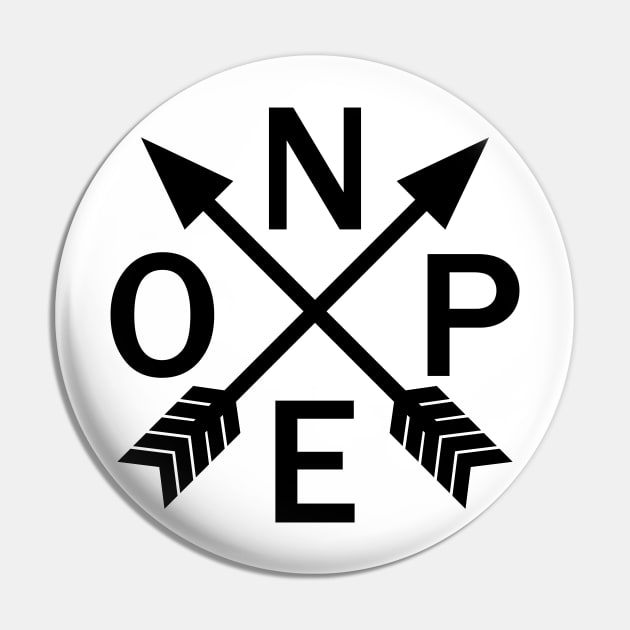 Compass Arrows Nope Pin by mailboxdisco