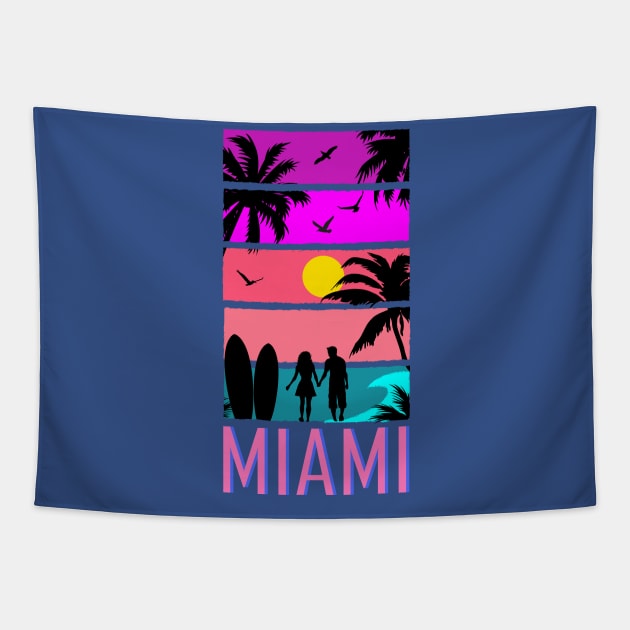 Miami Beach Tapestry by Brobocop