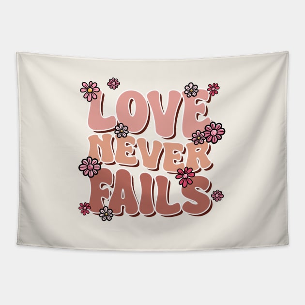 Love Never Fails Retro Tapestry by Nessanya