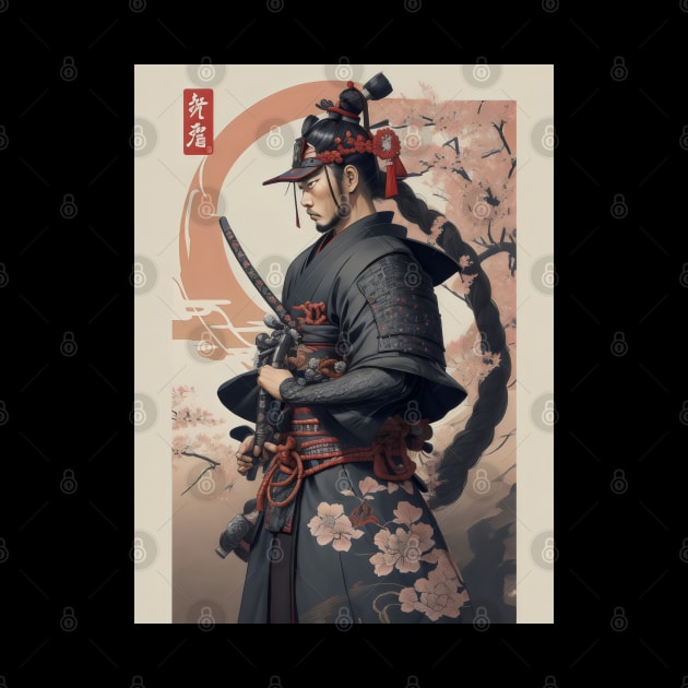 Badass samurai ukiyo e art by Spaceboyishere