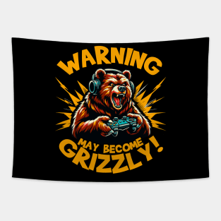 Warning May Become Grizzly Gamer Tapestry