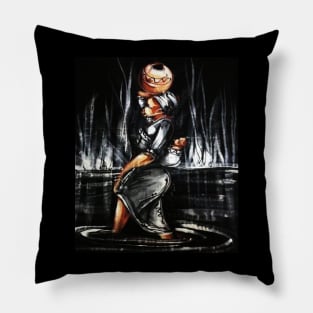 African Woman Carrying Child, African Black History Art Pillow