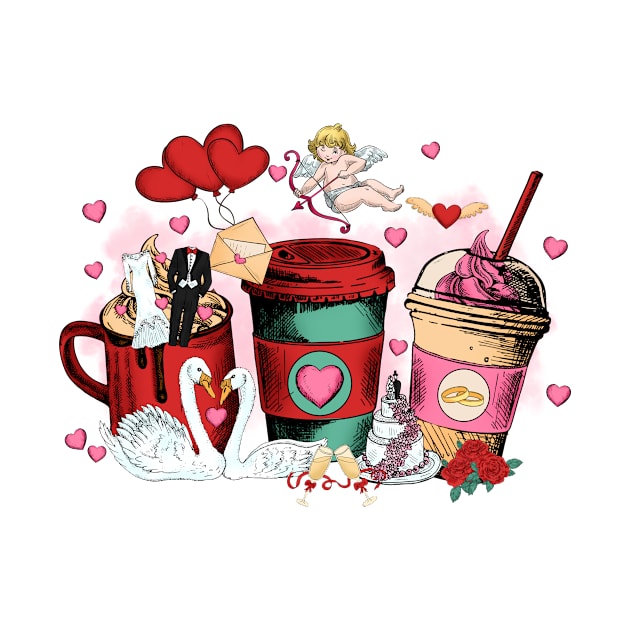 Valentine Cup with Wedding Elements by minario