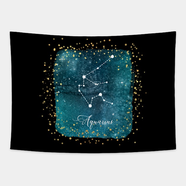 Aquarius Constellation Tapestry by Underthespell