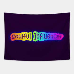 Soulful Influencer Neon Retro Rainbow Tapestry