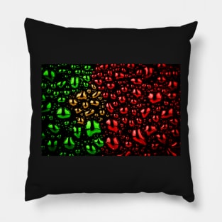 Portuguese flag made of water drops Pillow