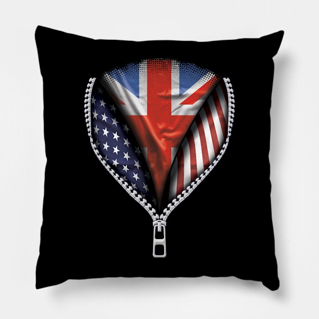 British Flag  Australian Flag American Flag Zip Down - Gift for British From Australian Pillow by Country Flags